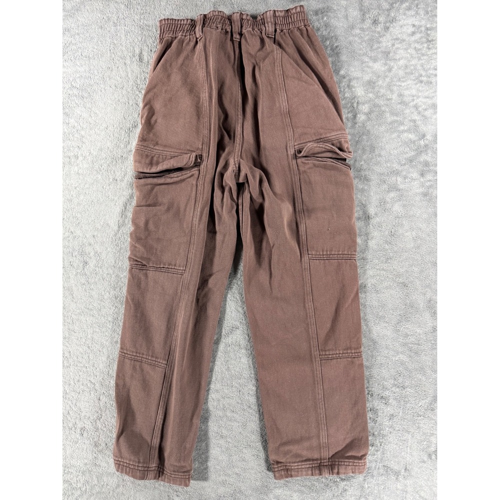 PacSun Cargo Pants Womens Medium Brown Good Elastic Waist Wide Leg Baggy Utility - Picture 3 of 5